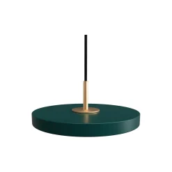 Asteria Micro Pendant, forest green/brass