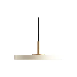 Asteria Micro Pendant, pearl white/brass