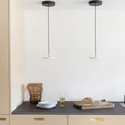 Asteria Micro Pendant, pearl white/brass