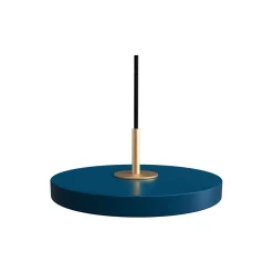 Asteria Micro Pendant, petrol blue/brass