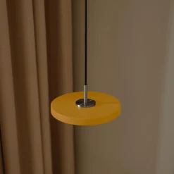 Asteria Micro Pendant, saffron yellow/steel
