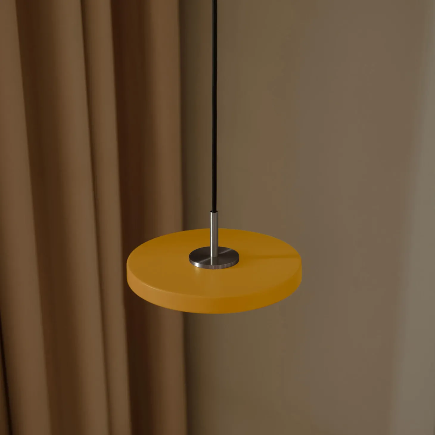 Asteria Micro Pendant, saffron yellow/steel