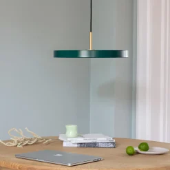 Asteria Plus Pendant, forest green/brass