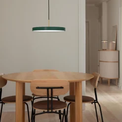 Asteria Plus Pendant, forest green/brass