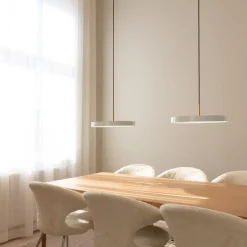 Asteria Plus Pendant, pearl white/brass