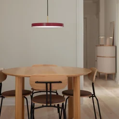 Asteria Plus Pendant, ruby red/brass