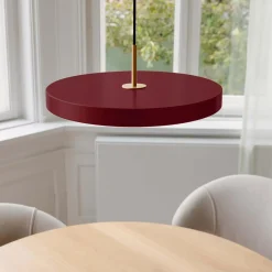 Asteria Plus Pendant, ruby red/brass