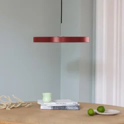 Asteria Plus Pendant, ruby red/steel
