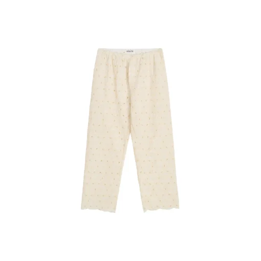 Ava Pant Embroidery, pure ecru