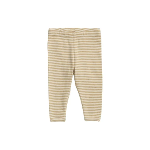 Baby leggings stribet, chamomile/offwhite