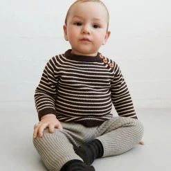 Baby Sweater, mocca/ecru