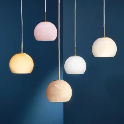 Ball Glass Pendant, sand grey