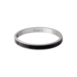 BANGLE Bracelet 7 mm T2, rhodium/black