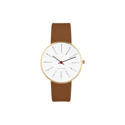 Bankers armbåndsur, white/gold/brown