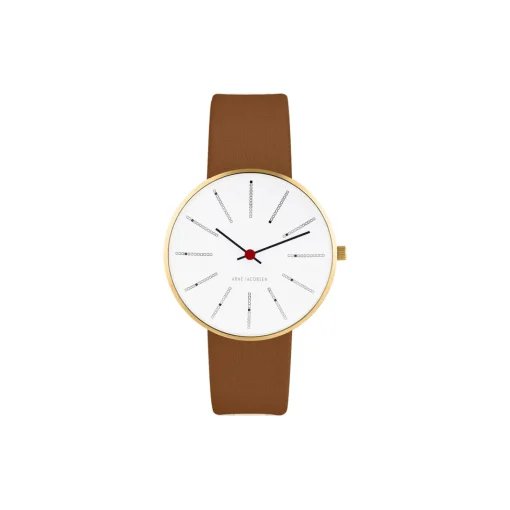 Bankers armbåndsur, white/gold/brown