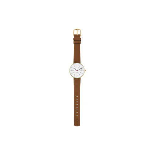 Bankers armbåndsur, white/gold/brown