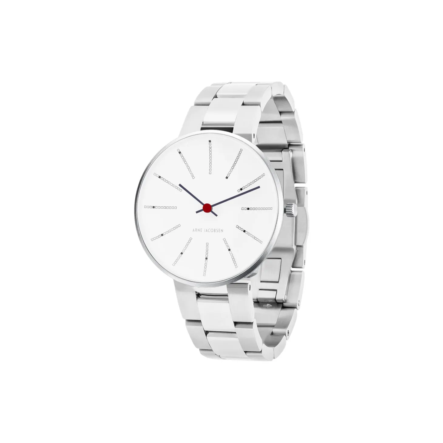 Bankers armbåndsur, white/steel/steel