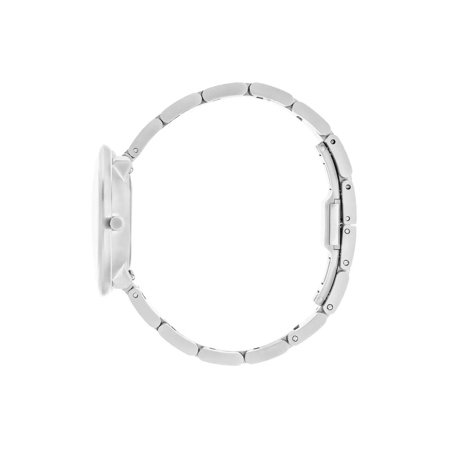 Bankers armbåndsur, white/steel/steel