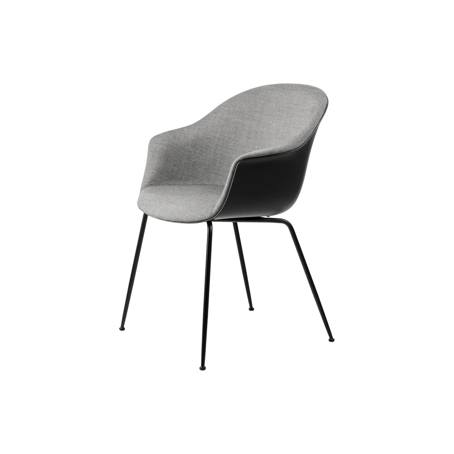 Bat Dining Chair Front Upholstered, Remix 152/black matt