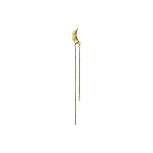 Bella Moon Earring with Long Chains Single, gold