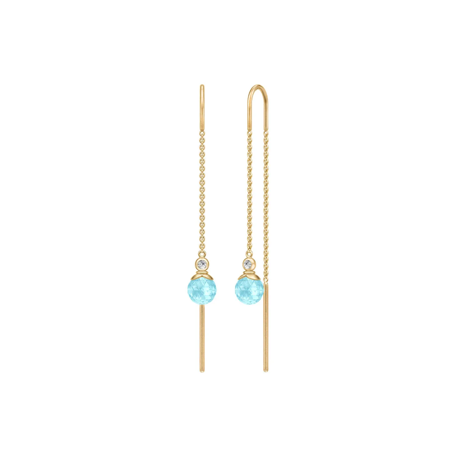 Berry Chain Earring, gold/ice blue