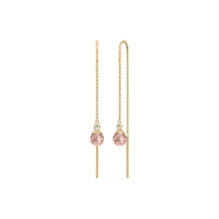 Berry Chain Earring, gold/turmalin rose