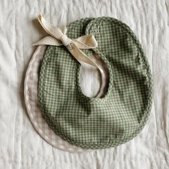 Bibi Bib 2-Pack, green check