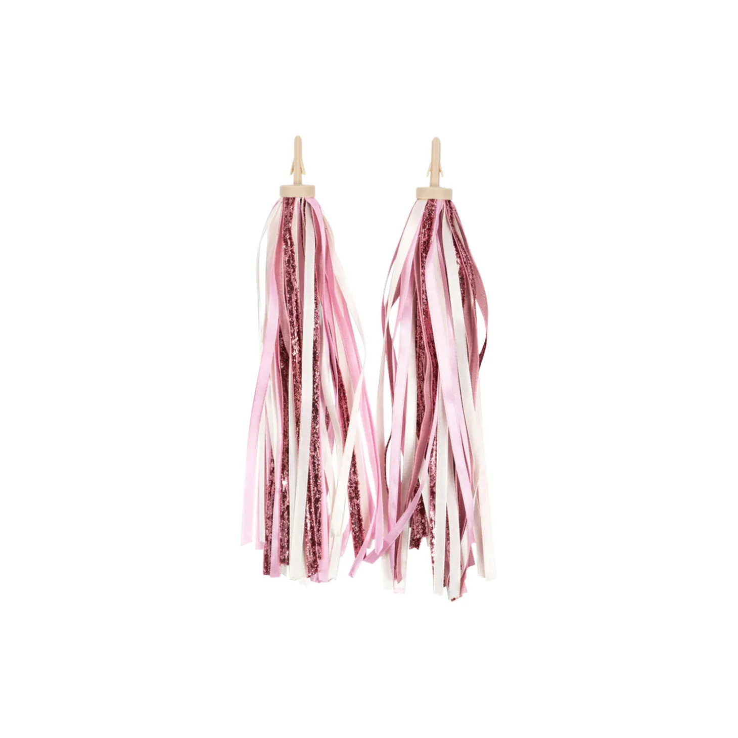 Bicycle Streamers and Beads, pink glitter