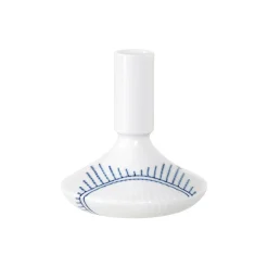 Blå Mega Riflet lysestager 12 cm