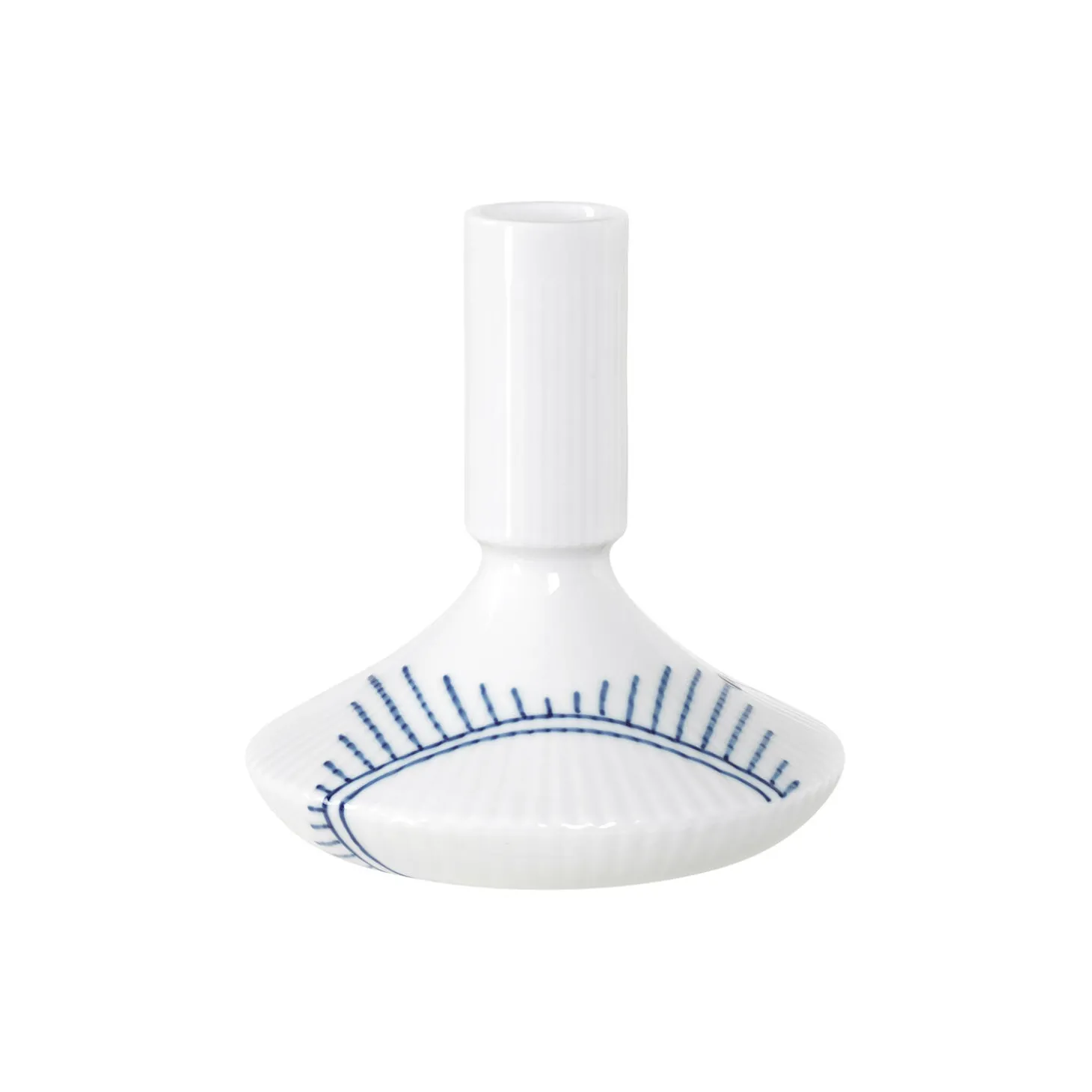 Blå Mega Riflet lysestager 12 cm