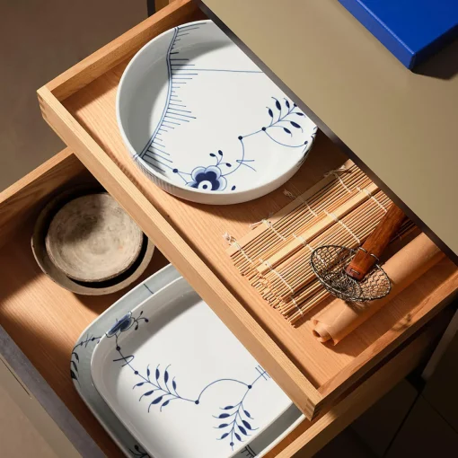 Blå Mega Riflet ovnfast fad 27 cm