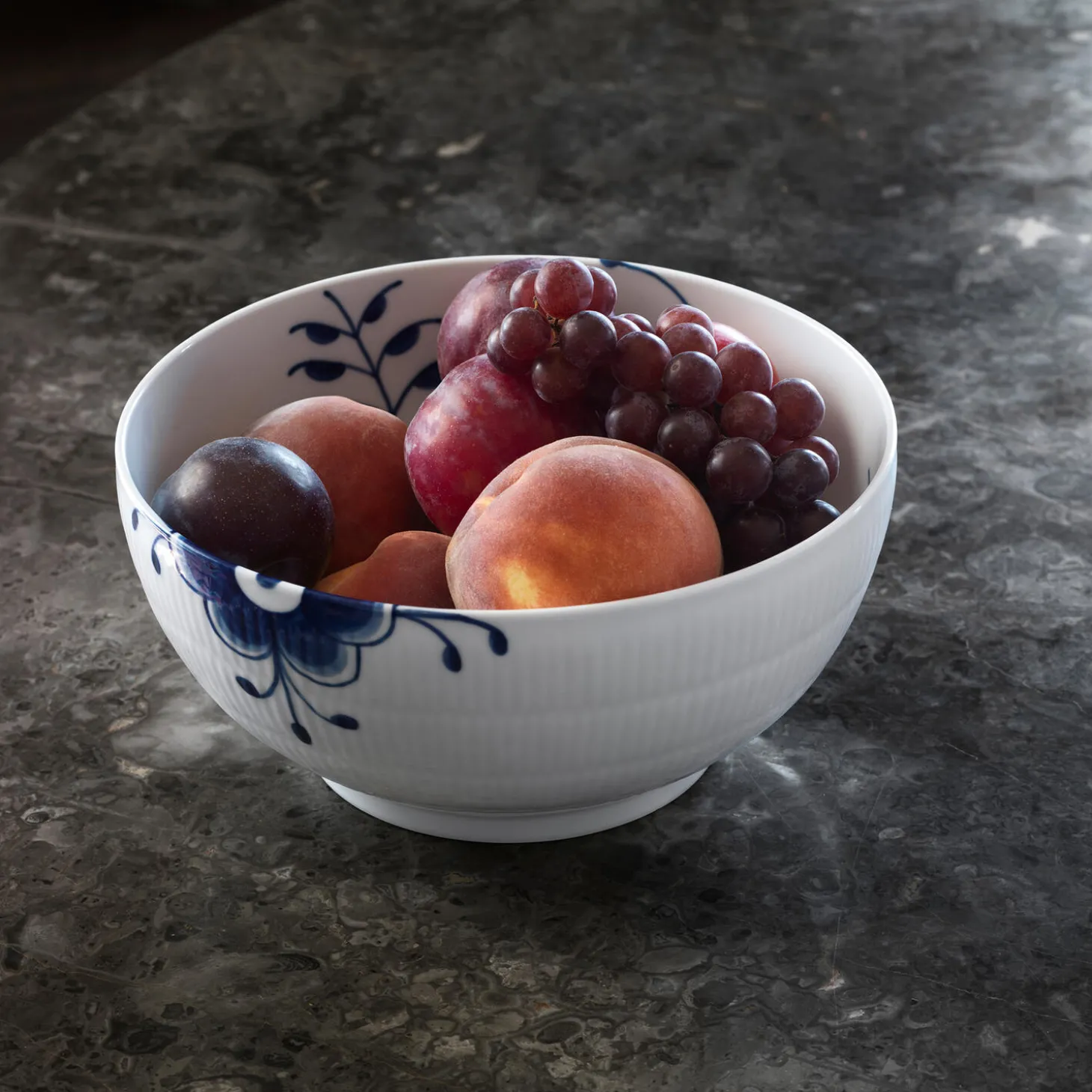 Blå Mega Riflet skål 180 cl