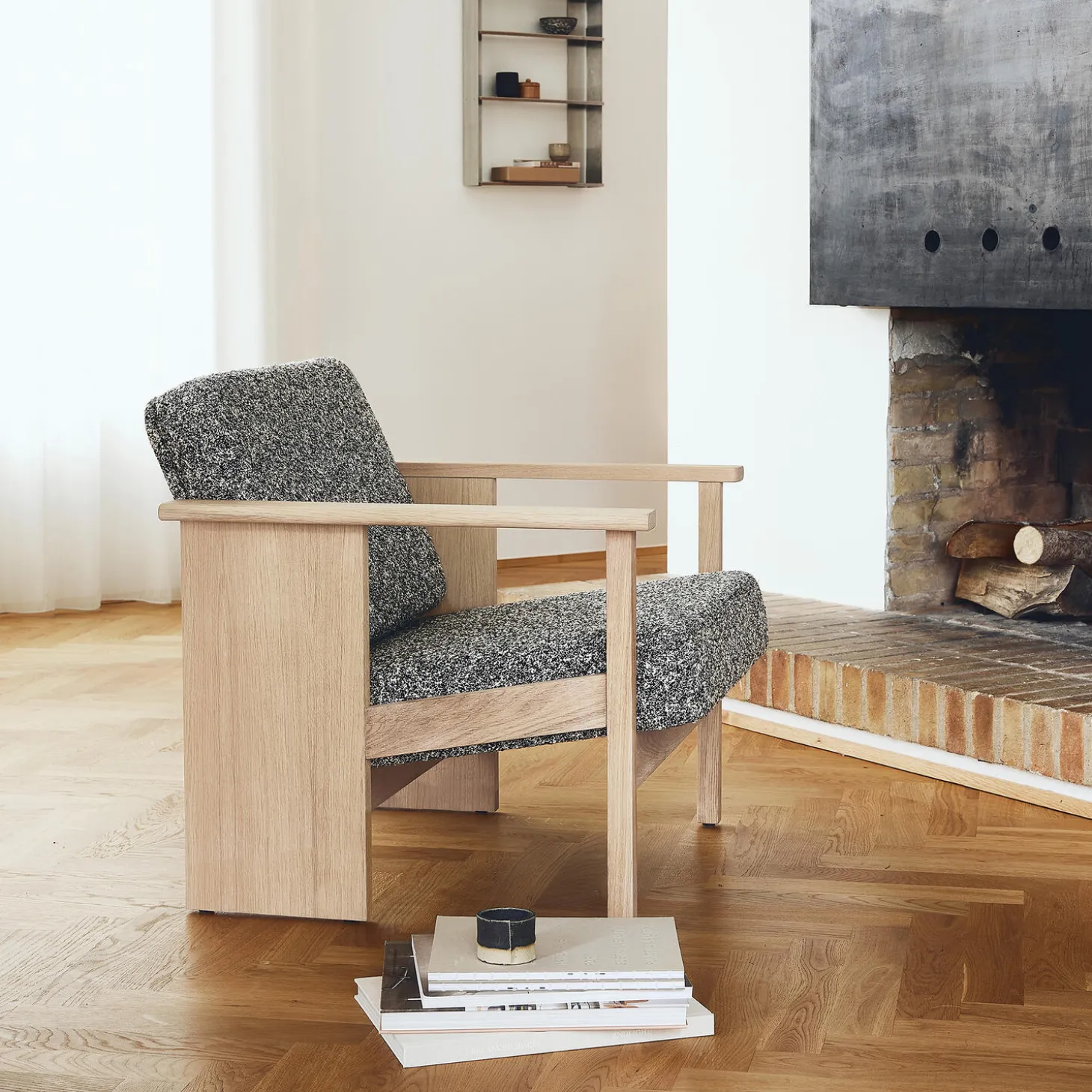 Block Lounge Chair, white oak/zero