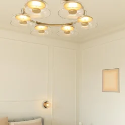 Blossi 6 Pendant, nordic gold/clear