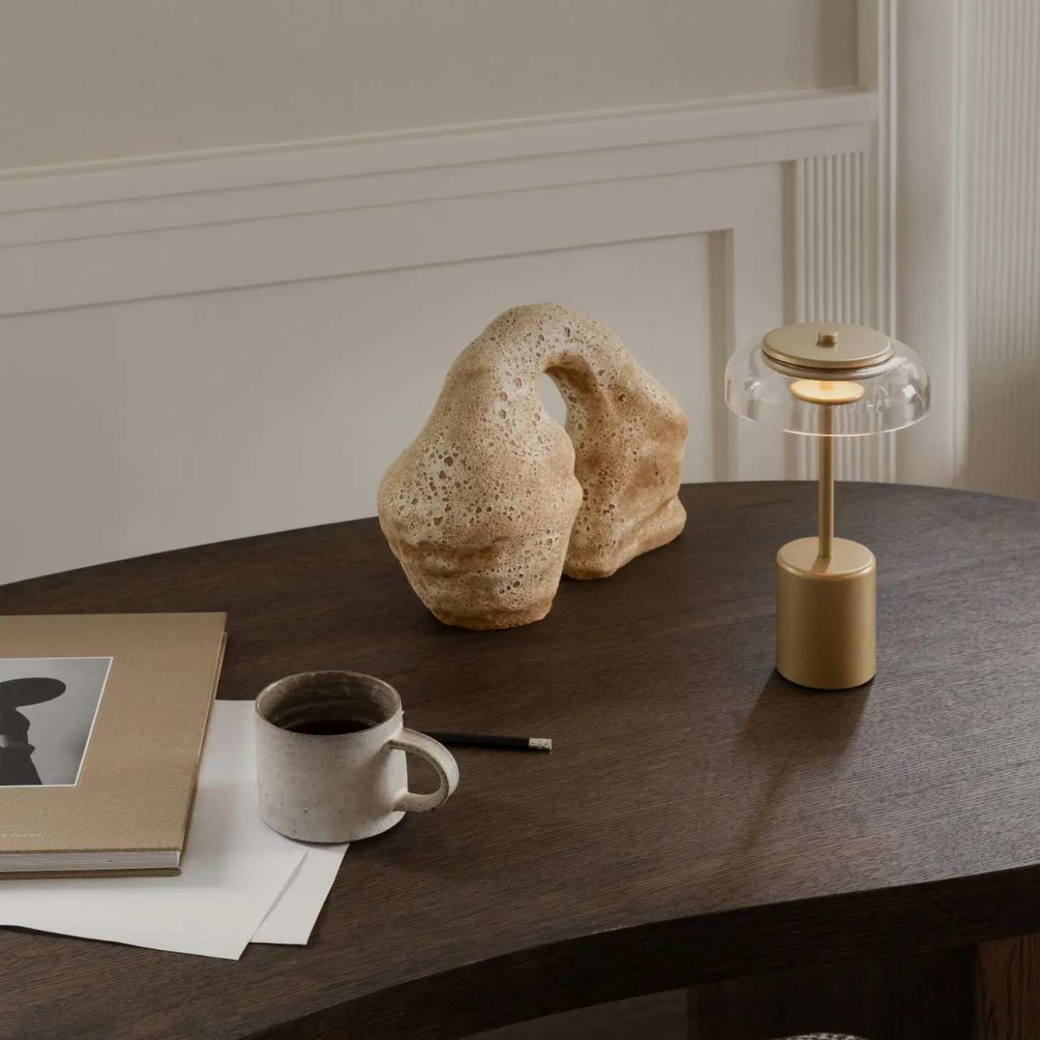 Blossi Mini Portable Table Lamp, nordic gold