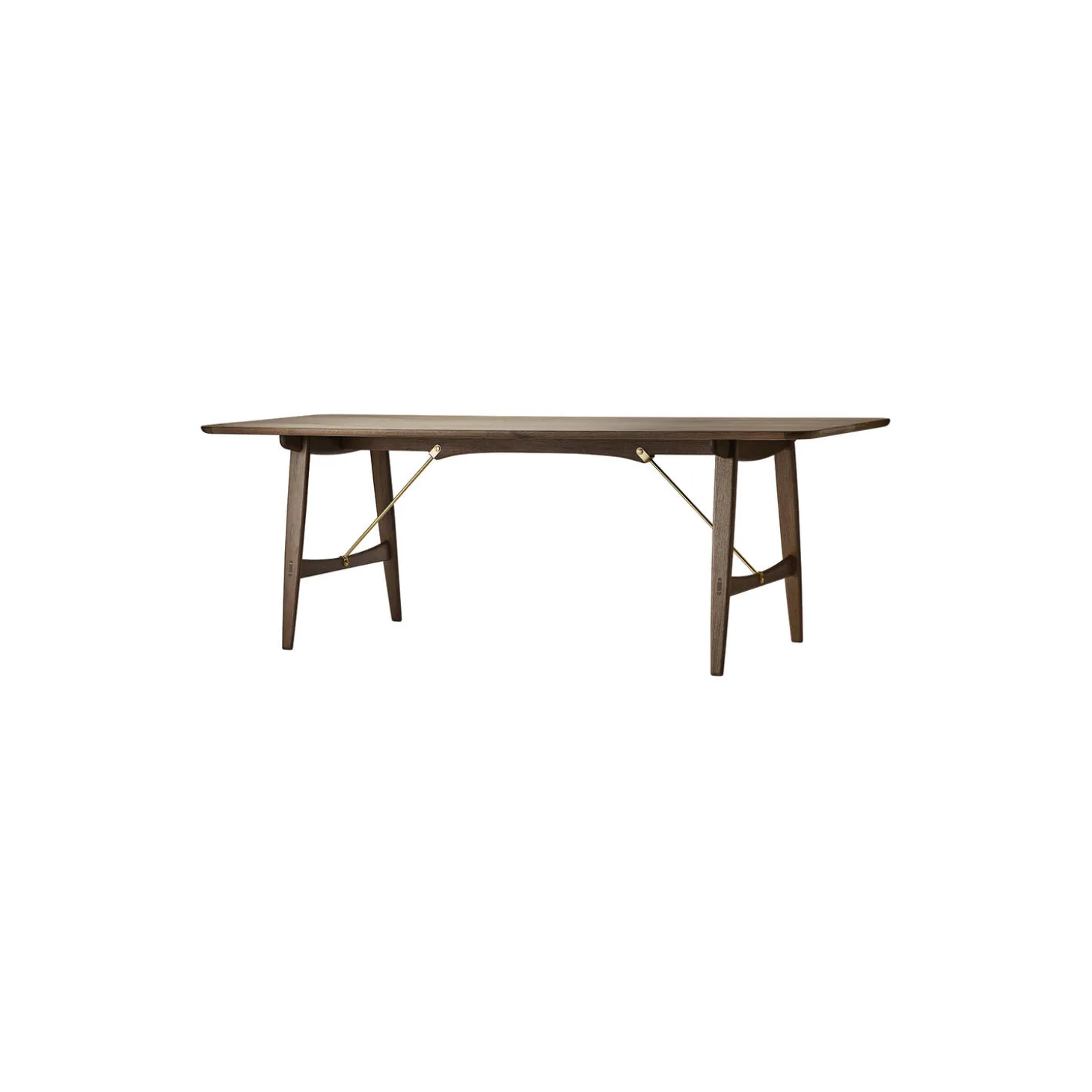 BM1160 Jagtbordet spisebord, olieret valnød/messing