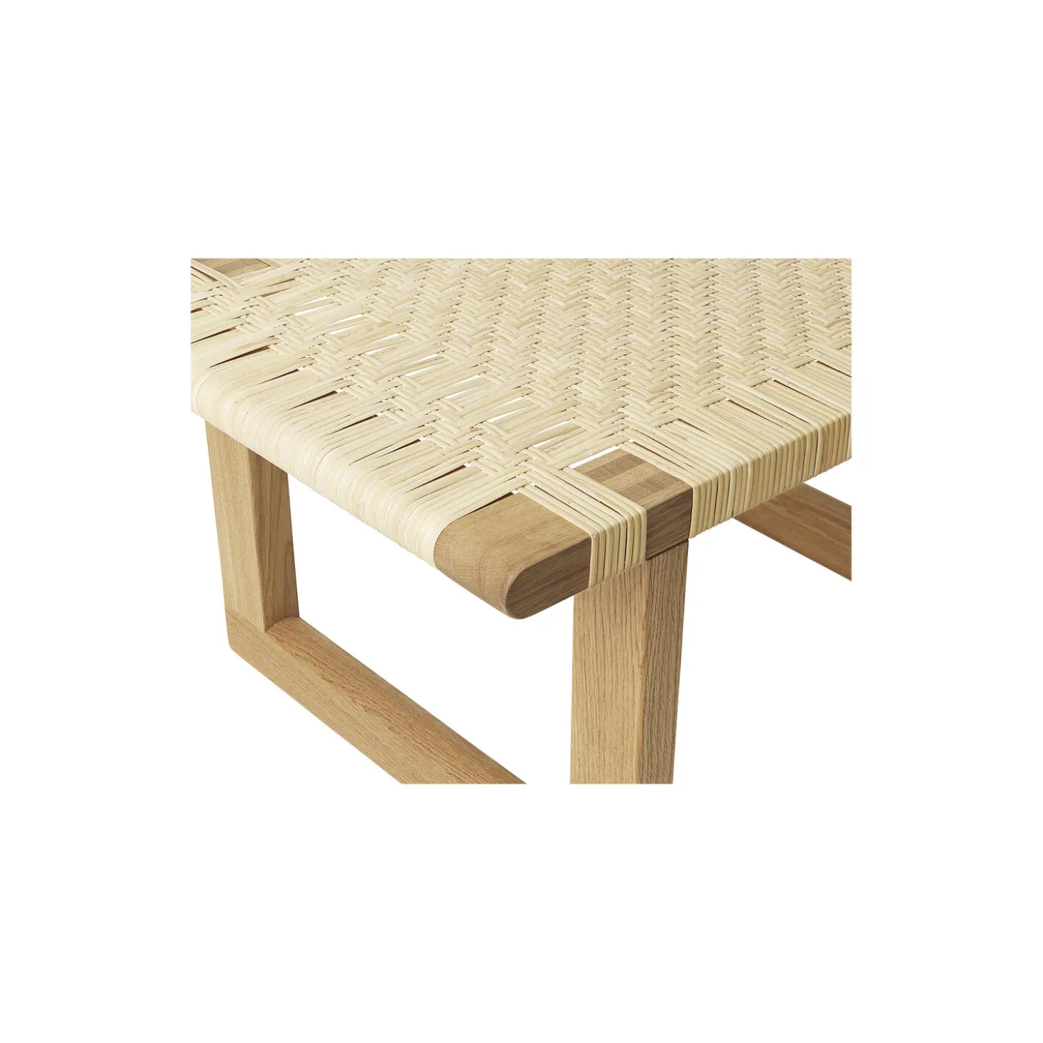BM0488S Table Bench bord, olieret eg/rattan