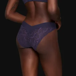 Body Make-Up Illusion Lace Highleg Tai, prussian blue