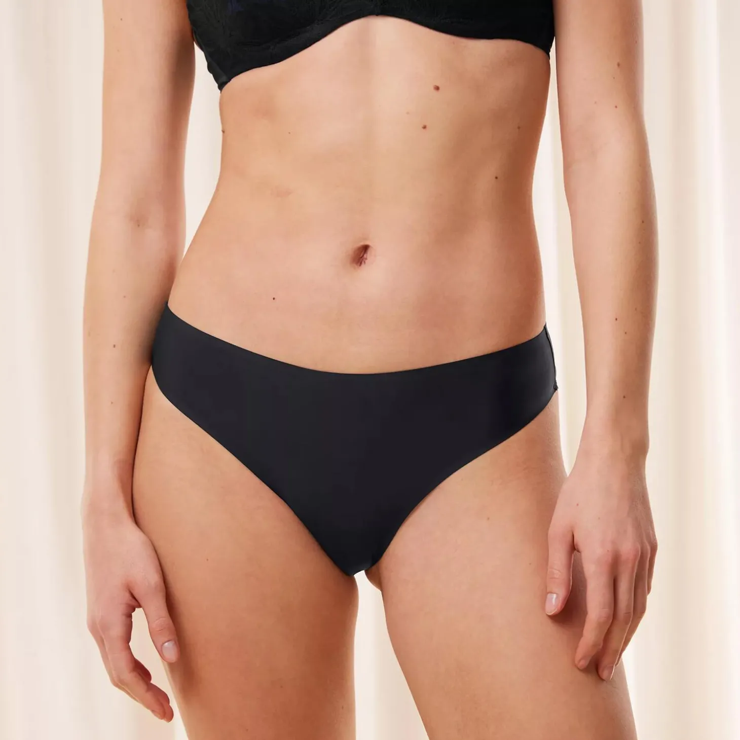 Body Make-Up Illusion Lace Highleg Tai Briefs, black