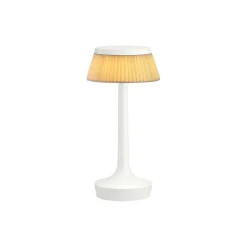 Bon Jour Unplugged bordlampe med skærm, hvid/soft