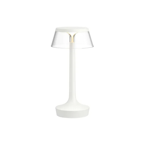 Bon Jour Unplugged bordlampe med skærm, hvid/klar