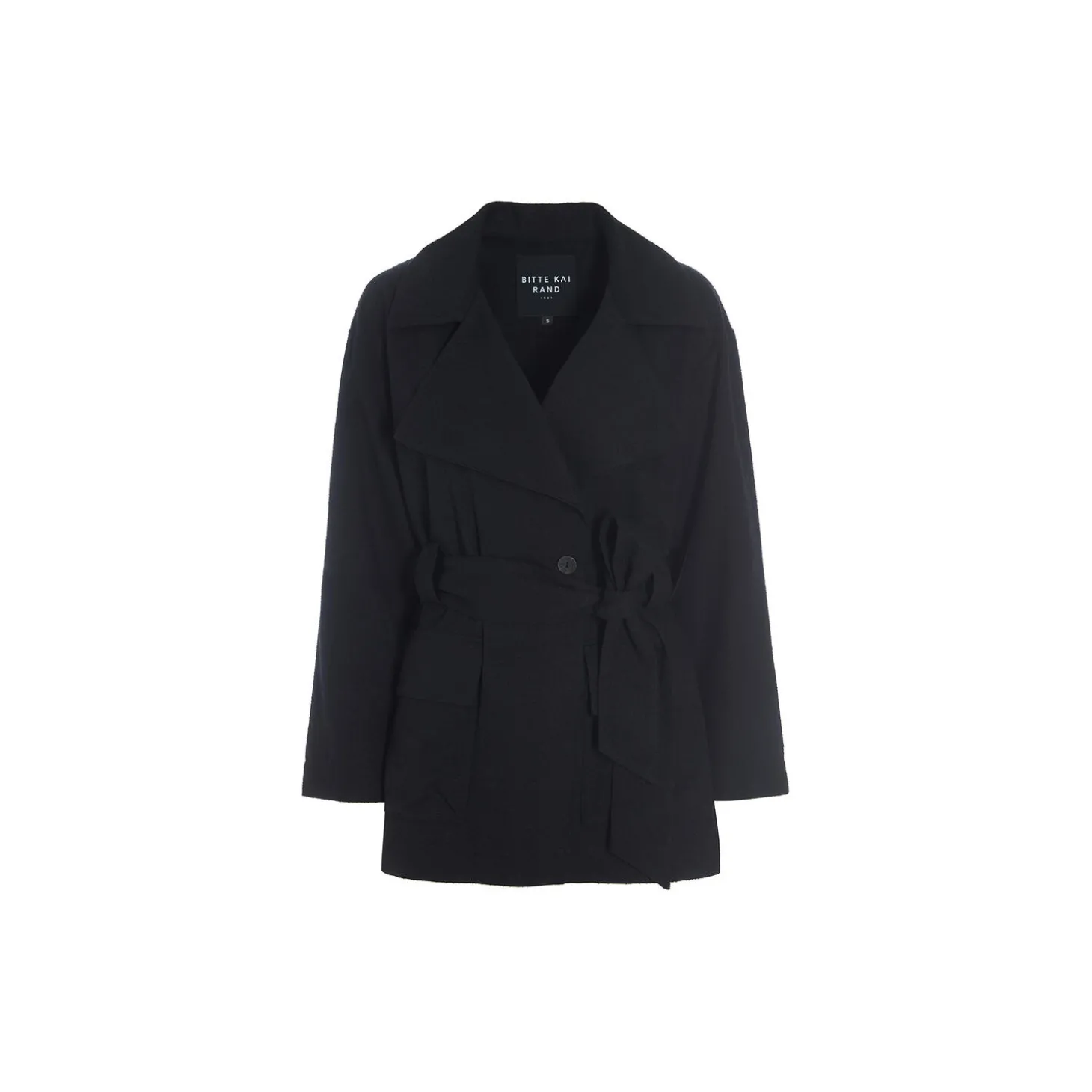 Bouclino jakke med bælte, black