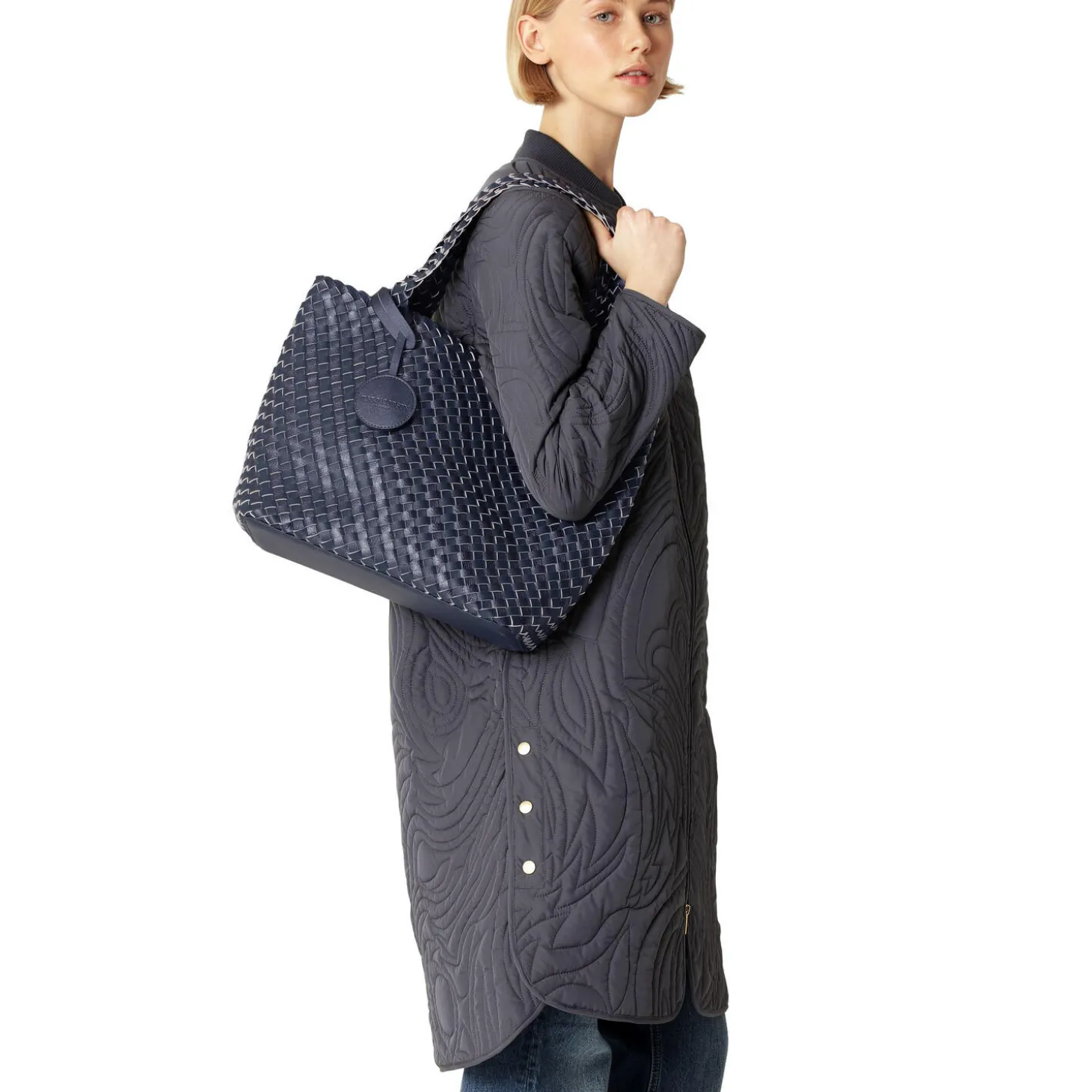 Braided, ombre blue metallic ombre blue