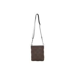 Braided Squared Cross-Body, chocolate brown