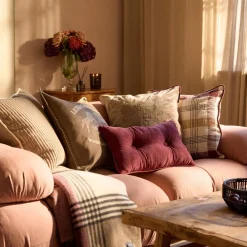 Buttoned Pillow, burgundy