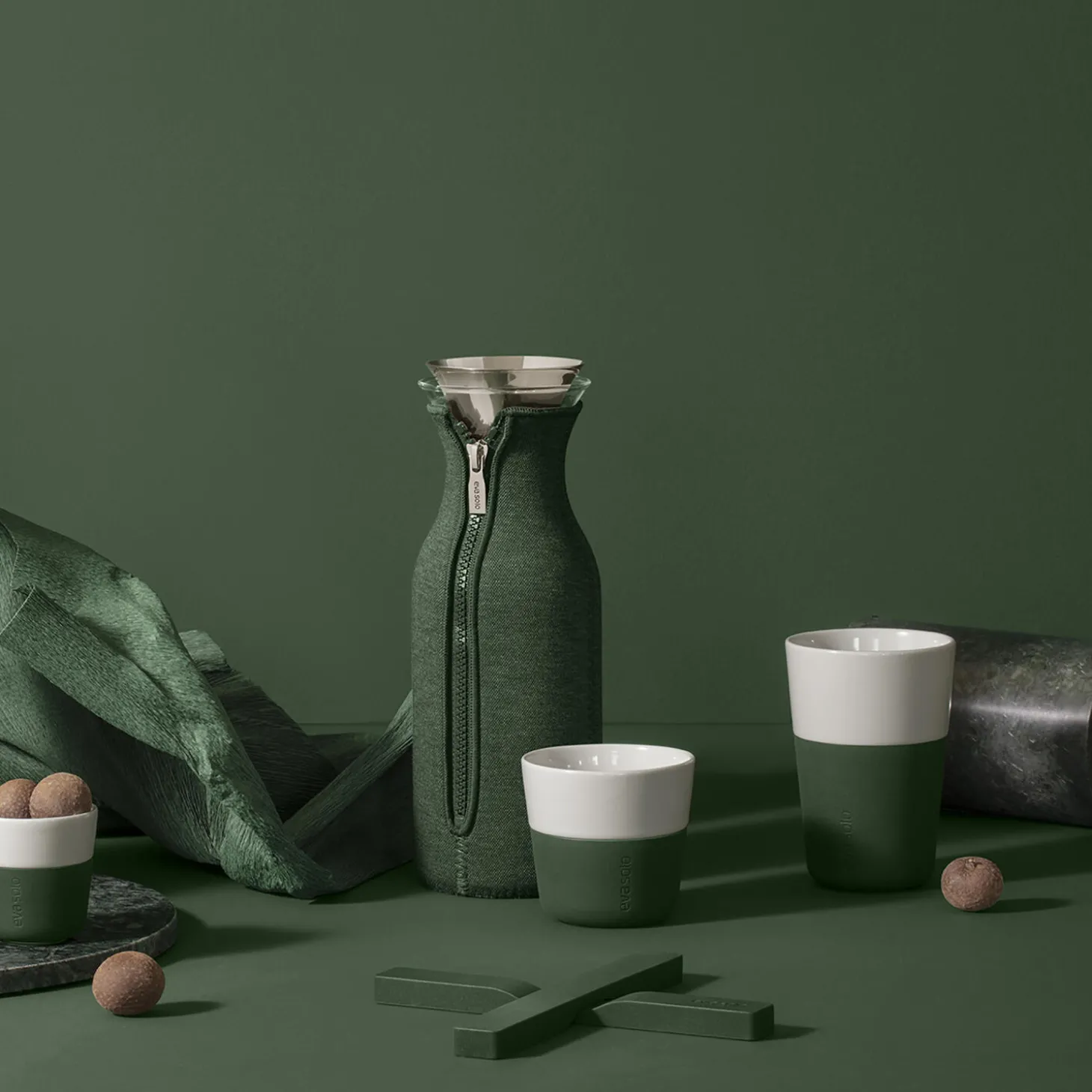 Cafe Latte-krus 2 stk., emerald green