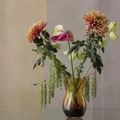 Calabas duo vase, burgundy/amber