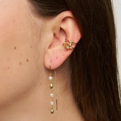 Cammi Hook Øreringe, forgyldt/perler