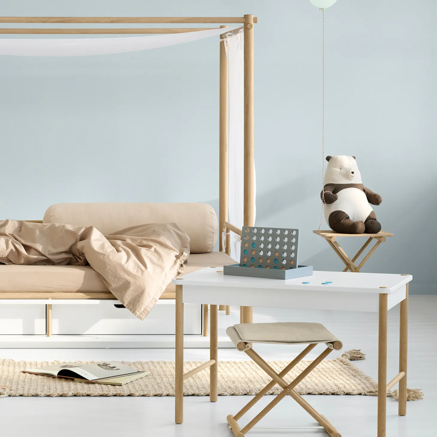 Camp toddler taburet, eg/ufarvet