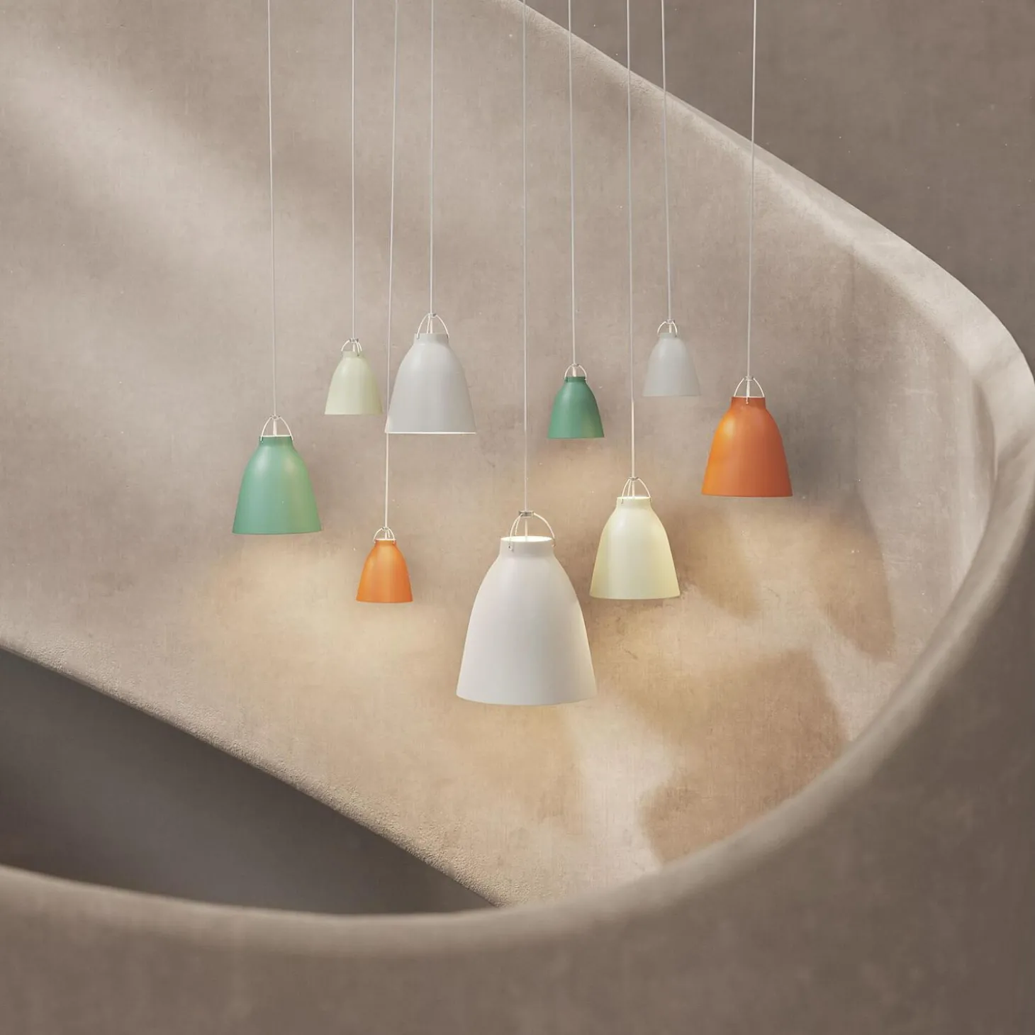 Caravaggio Matt P1 pendel, patina green